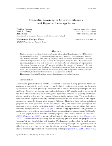 Sequential Learning in GPs paper thumbnail